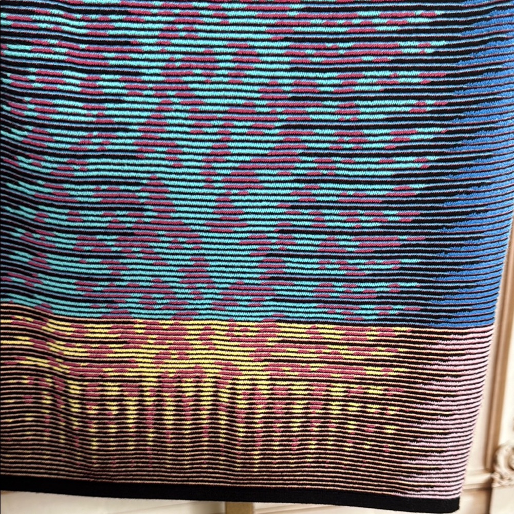 M by Missoni Blue and Brown Mini Pencil Skirt - Picture 3 of 4